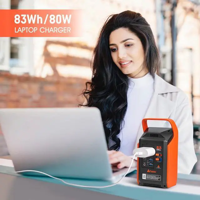 Alt view image 5 of 7 - Portable Power Station 83Wh, Takki Camping Solar Generator Power Bank with 110V/80W AC Outlet Light Emergency Battery Backup for Camping Home Fans School Laptop(Solar Panel Not Included)