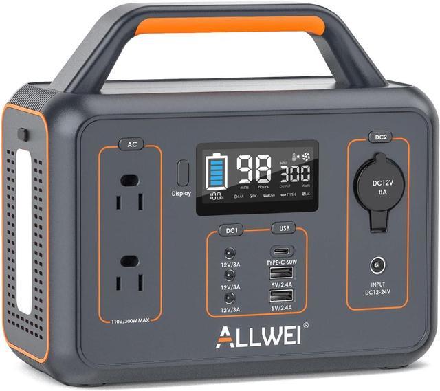 ALLPOWERS Portable Power Station 300W (Peak 500W), 288Wh Backup Battery  Power Supply with Pure Sine Wave 110V AC Outlets, Portable Solar Generator  for