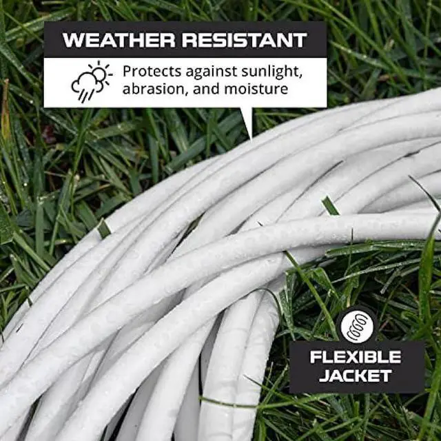 Alt view image 3 of 6 - 25 Ft White Extension Cord 2 Pack - 16/3 Durable Electrical Cable - US Veteran Owned Company