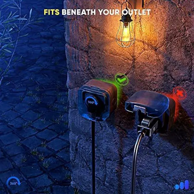 Alt view image 3 of 6 - Maximm Cable 3 Feet 360° Rotating Flat Plug Extension Cord/Wire, 3 Prong Grounded Wire 16 Awg Power Cord - Black UL Certified