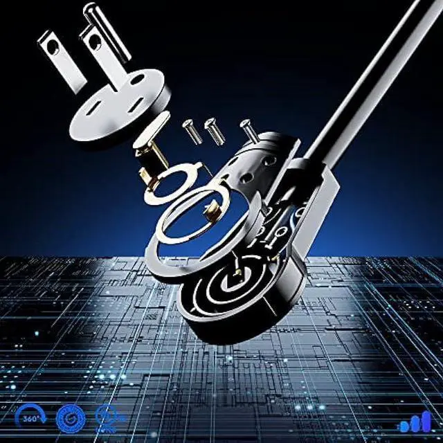 Alt view image 4 of 6 - Maximm Cable 3 Feet 360° Rotating Flat Plug Extension Cord/Wire, 3 Prong Grounded Wire 16 Awg Power Cord - Black UL Certified