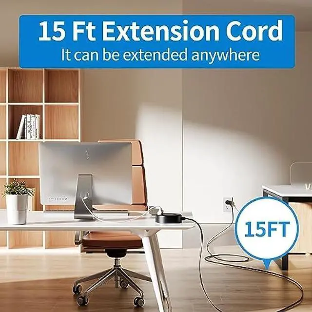Alt view image 2 of 6 - NTONPOWER Flat Extension Cord 15 Ft Power Strip Flat Plug Extension Cord with Multiple Outlets 0.11in Flat Cord USB Power Strip with 3AC Outlet & 2 USB C+2USB A Cruise Approved & Compatible Rug