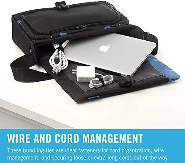 Alt view image 6 of 6 - VELCRO Brand ONE-WRAP Cable Ties, 100Pk, 8 x 1/2 Black Cord Organization Straps, Thin Pre-Cut Design, Wire Management for Organizing Home, Office and Data Centers