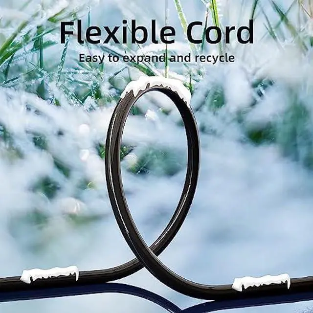Alt view image 6 of 7 - YOJOE 6 Foot Black Extension Cord, Lighted Outdoor 12/3 Cord with 3 Power Outlets, 12 Gauge 3 Prong SJTW Heavy Duty Extension Cable with 3 Prong Grounded Plug for Safety, UL Listed