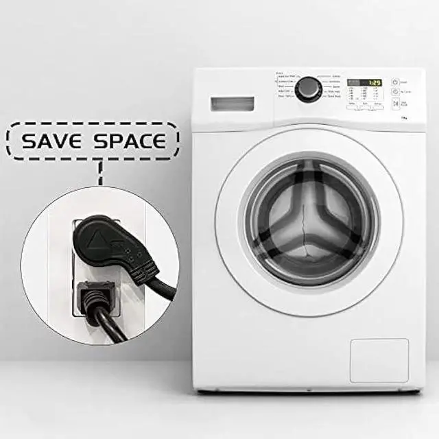 Alt view image 5 of 7 - Flat Plug Indoor Extension Cord, UL Listed, 16 Gauge 20FT Black 3 Prong Heavy Duty, 16/3 SJTW 13A Power Cord for Lights, Appliances, Home