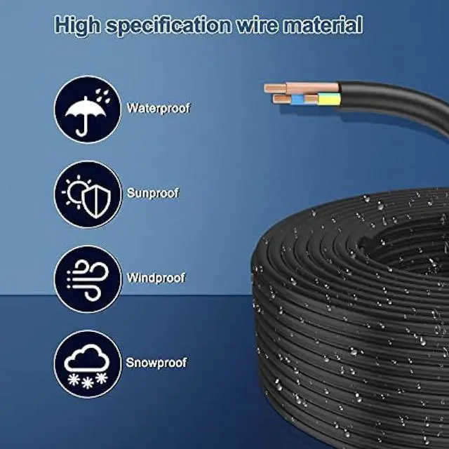 Alt view image 4 of 7 - 18 Gauge Electric Wire 18AWG Extension Cable Wire 16.4ft 3 Conductor Copper Wire with Ground 3 Core Blackwire RVV 0.75mm² Cord (300/500V)