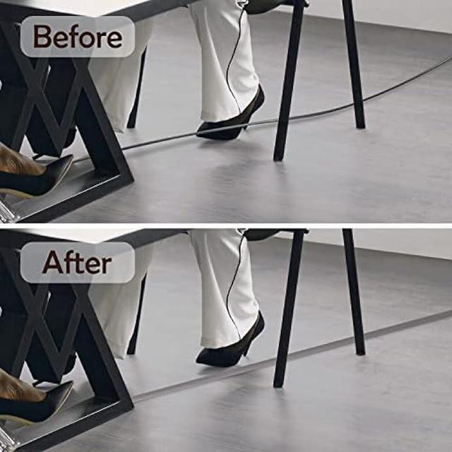 Alt view image 4 of 7 - Rubber Bond Cord Cover Floor Cable Protector - Strong Self Adhesive Floor Cord Covers for Wires - Low Profile Extension Cord Covers for Floor & Wall - Grey - Thin Cord - 4 Feet