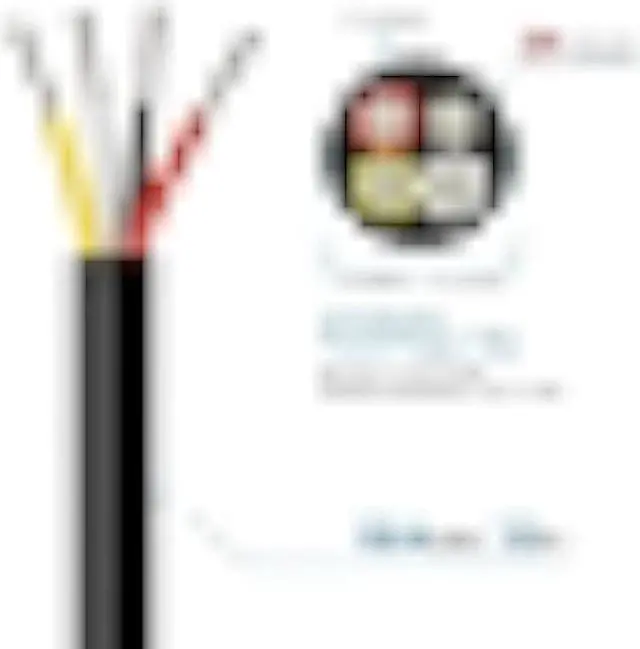 Alt view image 3 of 7 - 18 Gauge 4 Conductor Electrical Wire, 33FT 18AWG Black PVC Stranded Tinned Copper 4 Wire Cable, 18/4 Cord Extension Cable for LED Lamp Lighting, Automotive, Speaker, Audio, Power etc.