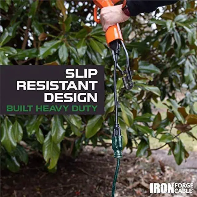 Alt view image 5 of 6 - Iron Forge Cable Green Outdoor Extension Cord 25 Ft, 16/3 Green 25 Foot Extension Cord Indoor/Outdoor Use, 3 Prong, Weatherproof Jacket Extension Cord