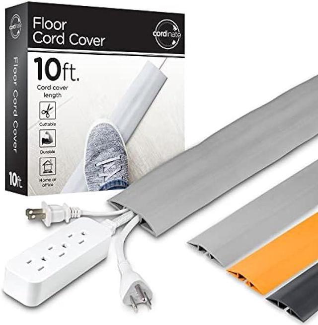 Cordinate 10 ftCord Cover Floor, Cord Protector, Cord Management, Cord  Concealer, Cable Hider and Cable Raceway, Extension Cord Cover, Gray, 49627  
