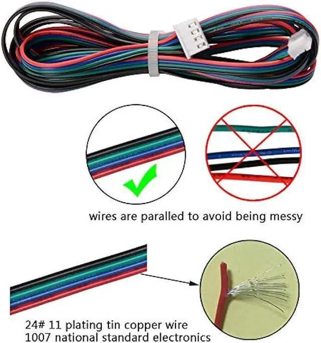 Alt view image 7 of 7 - R REIFENG 4pcs 2M Motor Connector Cables XH2.54 4pin to XH2.0 6pin White Terminal Paralled Motor Wires for 3D Printer Stepper Motor Extension Cable