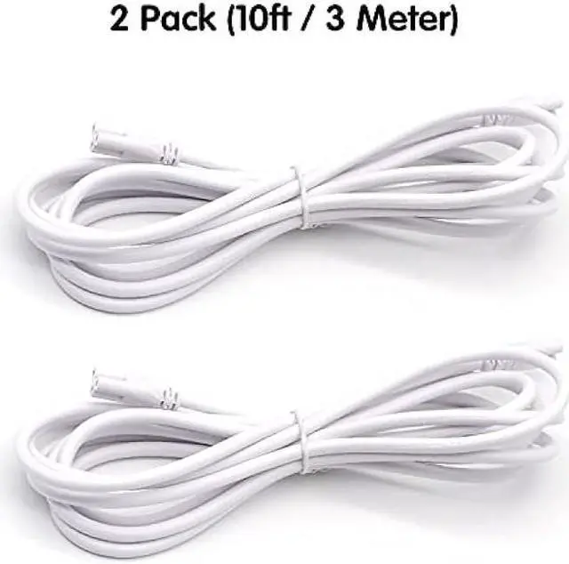 Alt view image 2 of 7 - T5 T8 Extension Cords, 9ft Connector Cord, 3-Prong Extended Power Cable for Integrated LED Tube Light, Single LED Shop Garage Light Fixture, Under Cabinet Lights (Pack of 2)