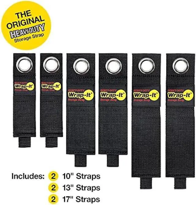 Alt view image 3 of 6 - Heavy-Duty Wrap-It Storage Straps (Assorted 6 Pack) - Extension Cord Holder, Stocking Stuffers for Men, RV Accessories, Workshop and Garage Organizers and Storage