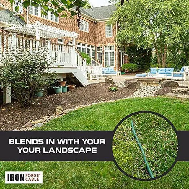 Alt view image 5 of 6 - Iron Forge Cable Outdoor Extension Cord with 3 Prong Multiple Outlets 13 ft,1 to 3 Green Cord Splitter 25 Ft Total Length, Weatherproof Evenly Spaced