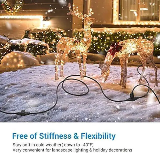 Alt view image 7 of 7 - DEWENWILS 25 Ft Outdoor Extension Cord Multiple Outlets for Halloween, Evenly Spaced 3 Outlets Plugs with Safety Cover, 16/3 SJTW Weatherproof Wire for Outdoor Lights and Holiday Decorations, UL Liste