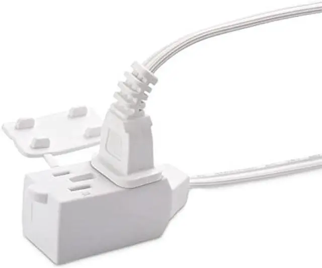 Alt view image 5 of 5 - Cable Matters 16 AWG 2 Prong Extra Long Extension Cord 25 ft, UL Listed 3 Outlet Extension Cords with Tamper Guard, 13 Amp, 1625 Watts, White