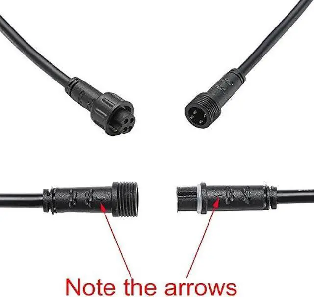 Alt view image 4 of 5 - Sumaote 6.56ft 2m 4Pin Extension Cable Wire with Male and Female Connectors at Both Ends for RGB Multi-Color LED Deck Light, Pack of 5