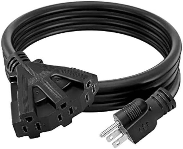 12/3 Outdoor Extension Cord with Multi Outlets, Heavy Duty Flexible  Waterproof Power Extension Cable Cords with 3 Prong Grounded Plug for  Safety, 15AMP 12AWG 1875W SJTW UL Listed (3 FT) 
