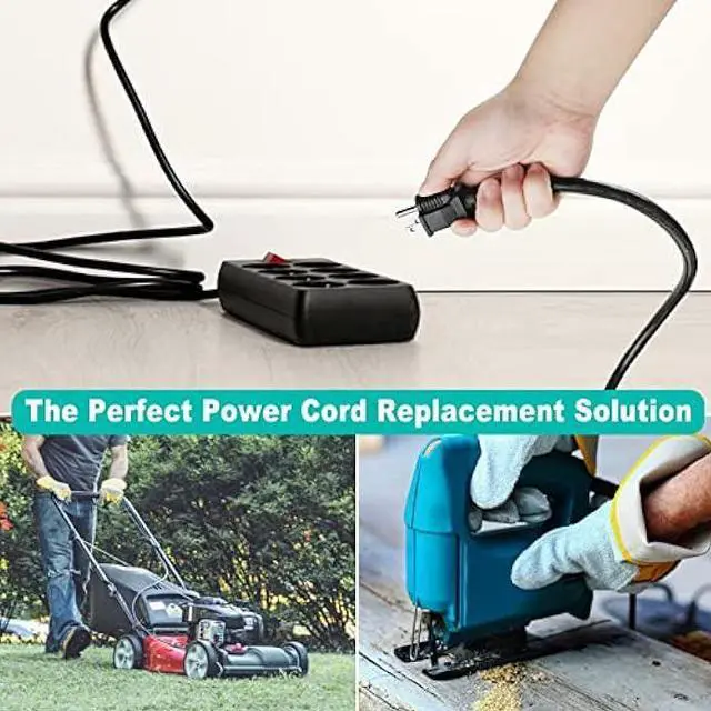Alt view image 6 of 7 - 6 FT 12 AWG 3 Prong Replacement Power Cord, 20 Amp 12 Gauge 3 Conductor Wire Extension Cable with Pigtail Open Wiring End.