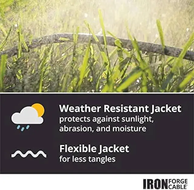 Alt view image 6 of 6 - Iron Forge Cable 10 Foot Outdoor Extension Cord - 10/3 SJTW Black 10 Gauge Extension Cable with 3 Prong Grounded Plug for Safety, 15 AMP - Great for Garden and Major Appliances
