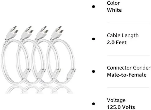 Alt view image 7 of 7 - JESLED T8/T5 2FT Integrated LED Tube Light Fixture AC Power Cord Cable with 3-Prong US Plug for Garage, Workshop, Warehouse Commercial Lighting (4-Pack)
