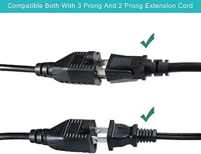 Alt view image 5 of 7 - [2PACK] 2FT Outdoor Power Extension Cord 2 Way Splitter - Black Flat Wall Plug Short 3 Prong Y Splitte Extension Cord with 2Outlets, 125V 13A 16AWG 1 to 2 Splitter Waterproof Outdoor Extension Cord