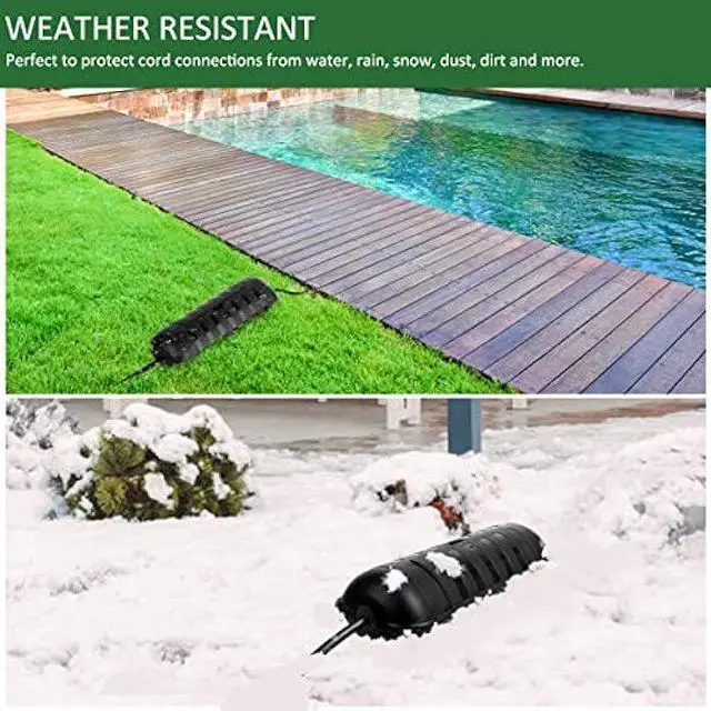 Alt view image 5 of 6 - Outdoor Extension Cord Safety Cover with Waterproof Protector Seal, Weatherproof Electrical Connection Box for Outdoor Outlets, Plugs, Sockets, Holiday Decorations, Power Tools, Fountains, Black