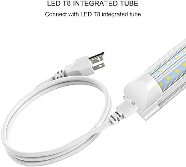 Alt view image 5 of 7 - JESLED T8/T5 2FT Integrated LED Tube Light Fixture AC Power Cord Cable with 3-Prong US Plug for Garage, Workshop, Warehouse Commercial Lighting (4-Pack)