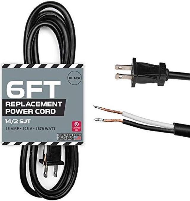 Universal 2 Prong AC Power Cord To 2 Slot Mini Fridge Replacement Cable