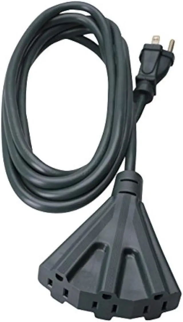 Main image of Woods Black AgriPro 2451 14/3 25-Foot Heavy Duty 15-Amp SJTOW Farm/Workshop Multi Extension Cord Turns 1 3 Outlet Tri-Tap Adapter Feet Ft