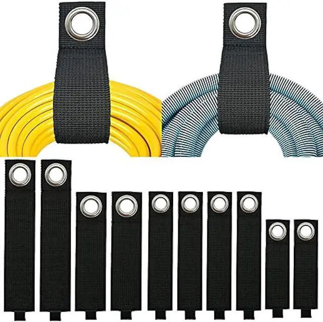 Main image of ZTSXLLIM Heavy-Duty Storage Straps (Assorted 10 Pack) - Extension Cord Storage, Organizer, Cord Wrap Keeper, Cable Straps for Tools, Hoses, Rope, RV, Workshop and Garage Wall Storage and Organization