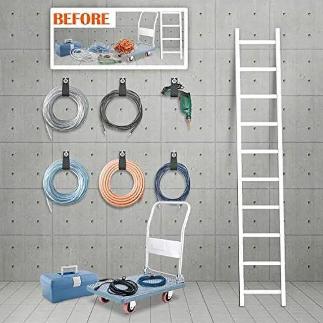 Alt view image 3 of 7 - ZTSXLLIM Heavy-Duty Storage Straps (Assorted 10 Pack) - Extension Cord Storage, Organizer, Cord Wrap Keeper, Cable Straps for Tools, Hoses, Rope, RV, Workshop and Garage Wall Storage and Organization