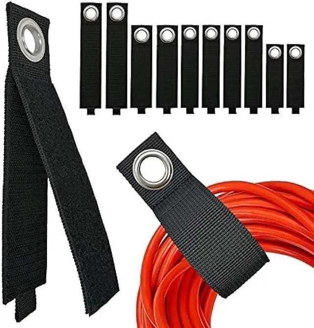 Alt view image 2 of 7 - ZTSXLLIM Heavy-Duty Storage Straps (Assorted 10 Pack) - Extension Cord Storage, Organizer, Cord Wrap Keeper, Cable Straps for Tools, Hoses, Rope, RV, Workshop and Garage Wall Storage and Organization