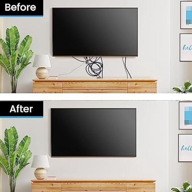 Wall Mounted TV Cord Hider 34 Inch Raceway Kit Cords Hider Cable Management