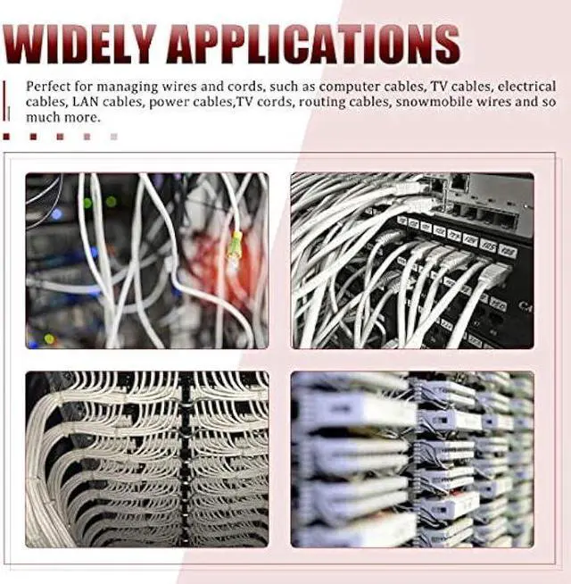 Alt view image 7 of 7 - Hilitchi 132 Pcs 6 Sizes Black and White Plastic Cable Clamp R Type Screw Mounting Cord Fastener Cable Clips Assortment Kit with Screws for Wire Management Cable Conduit (Clips from 6mm to 23mm)