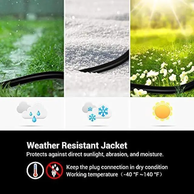 Alt view image 5 of 6 - DEWENWILS 3 FT Outdoor GFCI Extension Cord Manual, 12/3 Gauge Extension Cord for Multiple Appliances, Heavy Duty Power Cable with LED Lighted 3 Prong Plug, Black, UL Listed