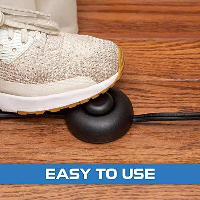 Alt view image 4 of 7 - Iron Forge Cable 2 Pack 15 ft 3 Outlet Black Extension Cord with Foot Switch - 16/2 SJTW 2 Prong Indoor Extension Cord with Multiple Outlets