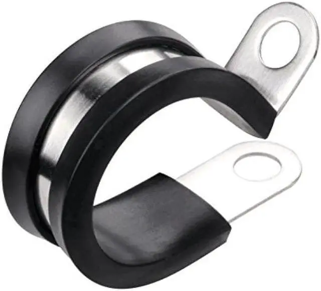 Main image of LOKMAN 20 Pack 1/2 Inch Stainless Steel Cable Clamp, Rubber Cushioned Insulated Clamp, Metal Clamp, Tube Holder for Tube, Pipe or Wire Cord Installation