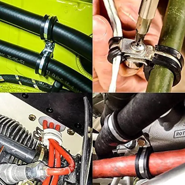 Alt view image 4 of 6 - LOKMAN 20 Pack 1/2 Inch Stainless Steel Cable Clamp, Rubber Cushioned Insulated Clamp, Metal Clamp, Tube Holder for Tube, Pipe or Wire Cord Installation