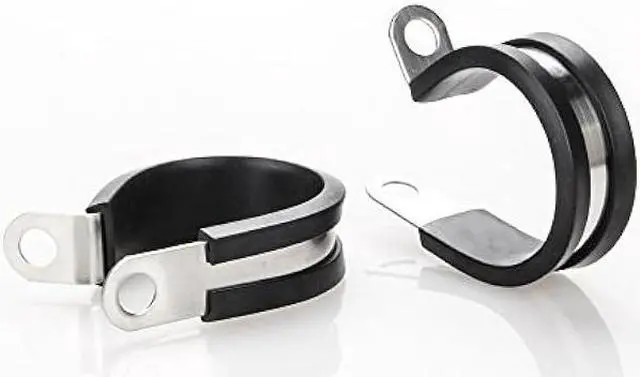 Alt view image 6 of 6 - LOKMAN 20 Pack 1/2 Inch Stainless Steel Cable Clamp, Rubber Cushioned Insulated Clamp, Metal Clamp, Tube Holder for Tube, Pipe or Wire Cord Installation