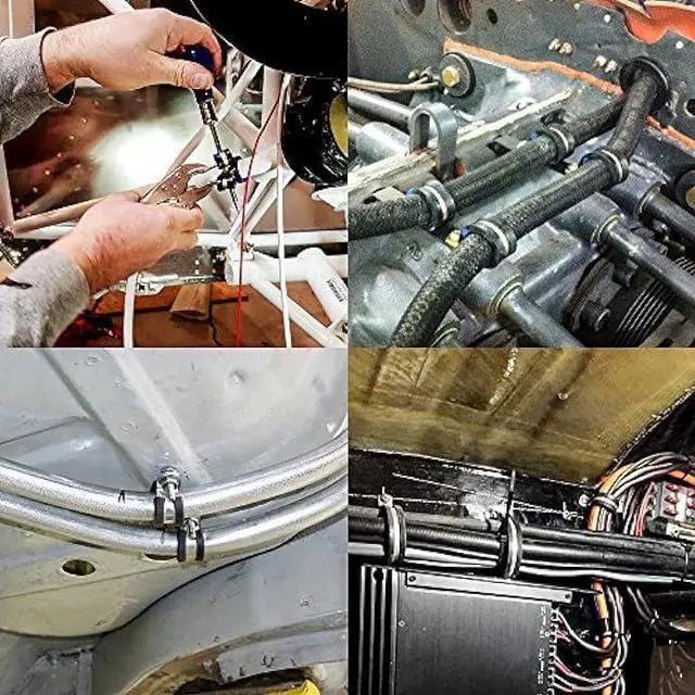 Alt view image 5 of 6 - LOKMAN 20 Pack 1/2 Inch Stainless Steel Cable Clamp, Rubber Cushioned Insulated Clamp, Metal Clamp, Tube Holder for Tube, Pipe or Wire Cord Installation