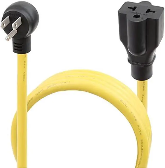 Alt view image 3 of 4 - Indoor/Outdoor Angled Four-in-One Heavy Duty Power Extension Cord SJTW 12-AWG 15A Household Plug to 20A T Blade Cable L=6FT, Angled 3-Prong Extension Cord