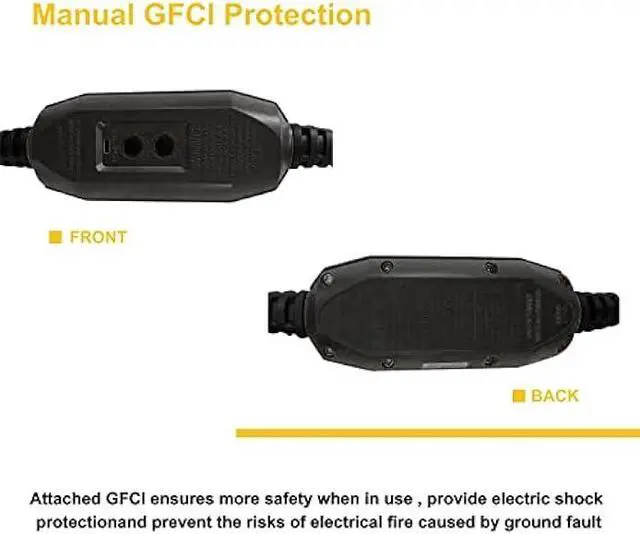 Alt view image 5 of 7 - GREATIDE 3 Ft Outdoor GFCI Lighted Extension Cord with 3 Power Outlets, 15 Amp 12/3 SJTW Heavy Duty Black Pigtail Extension Cable with 3 Prong Grounded Plug for Safety, UL Listed