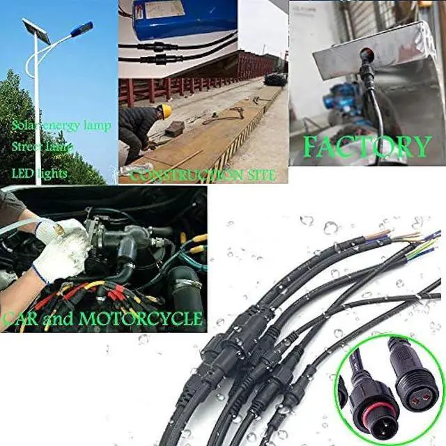 Alt view image 2 of 5 - YETOR Waterproof Connectors 2 Wire, 16AWG Male Female Plug LED Connector with 2Pin Waterproof Connectors,IP68 20CM Extension Cable for Car, Truck, Boat,Indoor/Outdoor LED Strip Lights,(5Pairs)