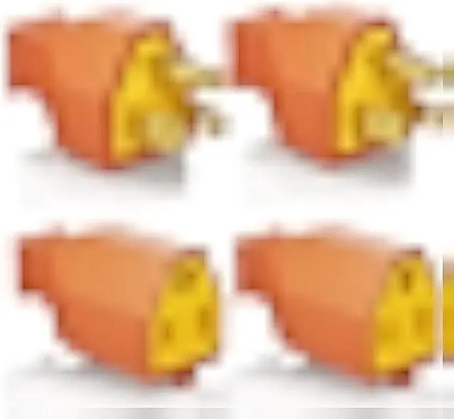 Main image of ELEGRP Extension Cord Ends - Male and Female Replacement Plug and Connector Set, Straight Blade, 15A 125V, 2 Pole 3 Wire Grounding, UL Listed, Orange, 2 Sets