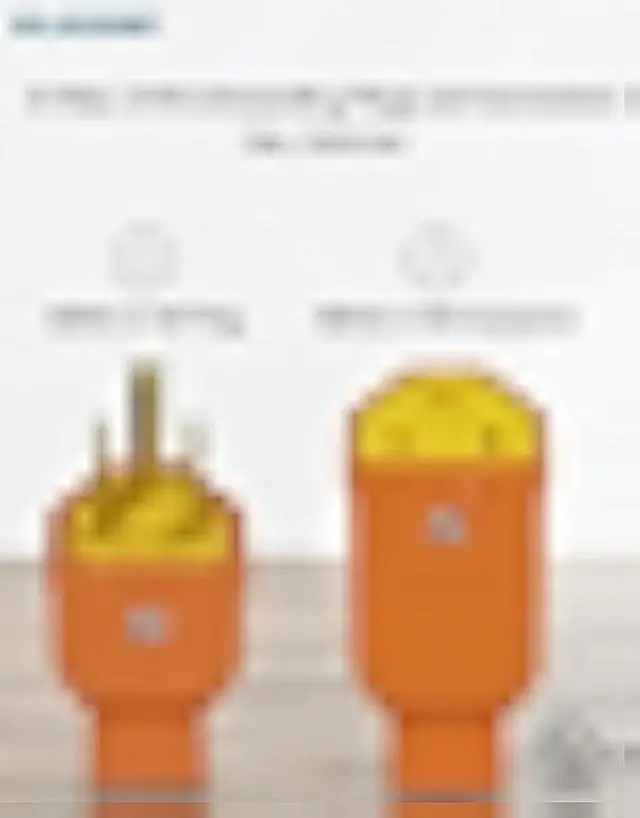 Alt view image 2 of 7 - ELEGRP Extension Cord Ends - Male and Female Replacement Plug and Connector Set, Straight Blade, 15A 125V, 2 Pole 3 Wire Grounding, UL Listed, Orange, 2 Sets