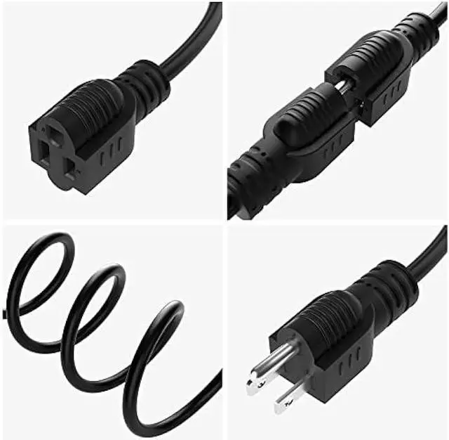 Alt view image 3 of 7 - Extension Cord 12 FT, 3 Prong Extension Power Cord, 16/3 Gauge Flexible Cold, 13A 1625W 16AWG, 3 Prong Electric Cord, ETL, Black Cable with 25 Cable Ties