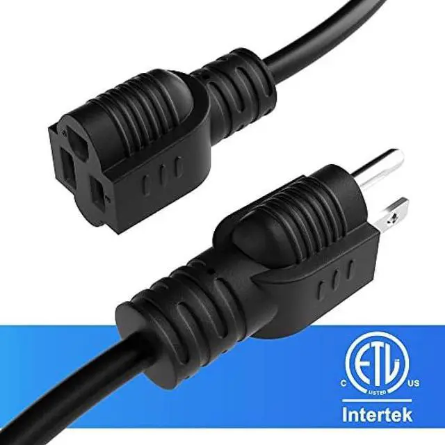 Alt view image 2 of 7 - Extension Cord 12 FT, 3 Prong Extension Power Cord, 16/3 Gauge Flexible Cold, 13A 1625W 16AWG, 3 Prong Electric Cord, ETL, Black Cable with 25 Cable Ties