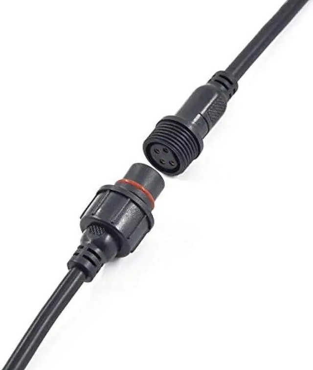 Alt view image 2 of 6 - 5Pairs 4pin Black Electrical Connector LED Connector for LED Lights 20cm Extension Cable 40cm/Pair 0.5mm² 22mm Nut