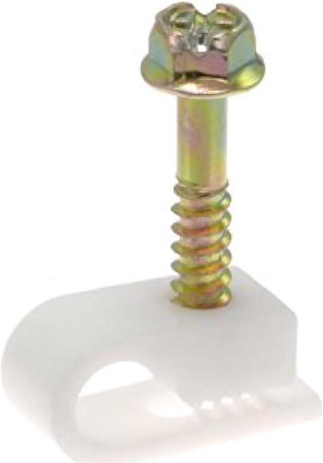 Alt view image 3 of 7 - THE CIMPLE CO - Single Coaxial Cable Clips, Cat6, Electrical Wire Cable Clip, 1/4 in (6 mm) Screw Clip and Fastener, White (50 Pieces per Bag)